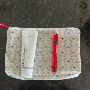 Elizabeth Arden Sparrow Society cosmetic bag with black mascara and  cleanser